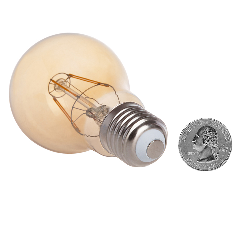 Gold Tint A19 E26/E27 4W LED Vintage Antique Filament Light Bulb, 40W Equivalent, 4-Pack, AC100-130V or 220-240V Gold Tint A19 E26/E27 4W LED Vintage Antique Filament Light Bulb, 40W Equivalent, 4-Pack, AC100-130V or 220-240V